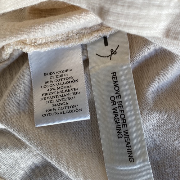 Ann Taylor Short Sleeve Crochet T-shirt Cream Size M - Picture 9 of 10